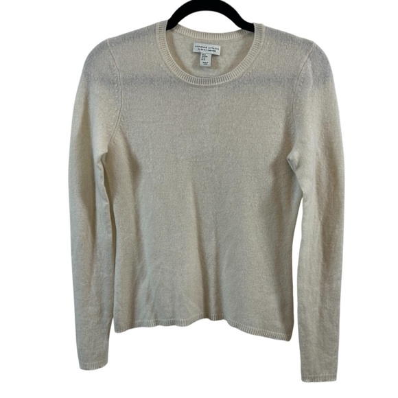 Adrienne Vittadini Cashmere Long Sleeve Crewneck Sweater Cream Sweater Women’s M - Picture 1 of 12